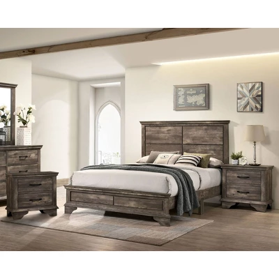 3pc Jacobi Bed With 2 Nightstands Gray - HOMES: Inside + Out 1 3pc Jacobi Bed With 2 Nightstands Gray - HOMES: Inside + Out