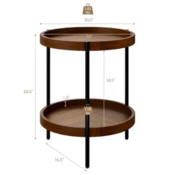 Costway 2-tier Round Side End Table Storage Shelf Rubber Wood Accent Nightstand -DreamNest Store GUEST 0122d91a bb6e 4a4b a0f6 a0464f270f22