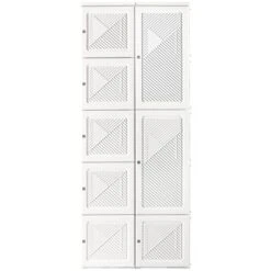 HOMCOM Portable Wardrobe Closet, Folding Bedroom Armoire, Clothes Storage Organizer With Cube Compartments, Hanging Rod, Magnet Doors, White 7 HOMCOM Portable Wardrobe Closet, Folding Bedroom Armoire, Clothes Storage Organizer With Cube Compartments, Hanging Rod, Magnet Doors, White -DreamNest Store GUEST 0167ff29 f04d 4eee a8c7 6b88398433f3