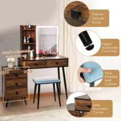 Costway Vanity Set With Dimmable Lighted Mirror 3 Lighting Modes -DreamNest Store GUEST 016a31ee d321 49d6 af6d b436d165b2d4