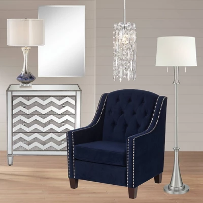 Studio 55D Mirrored Chevron 32" Wide 3-Drawer Accent Chest 6 Studio 55D Mirrored Chevron 32" Wide 3-Drawer Accent Chest - Image 6