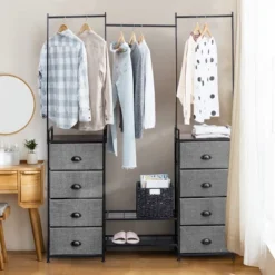 Costway 8 Drawer Fabric Dresser Hanger&Shoe Rack Multifunctional Storage Tower Metal -DreamNest Store GUEST 021b329e 1f8e 429f a096 a06eca85163d