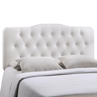 Annabel Queen Upholstered Vinyl Headboard White - Modway 1 Annabel Queen Upholstered Vinyl Headboard White - Modway