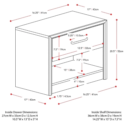 Newport Drawer Nightstand - CorLiving 9 Newport Drawer Nightstand - CorLiving - Image 9