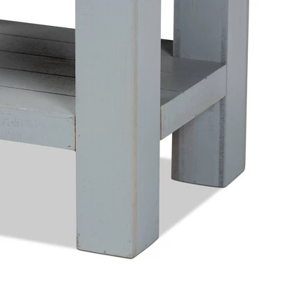 Hastin Two-Tone Wood 1 Drawer Nightstand Brown/Gray - Baxton Studio 5 Hastin Two-Tone Wood 1 Drawer Nightstand Brown/Gray - Baxton Studio - Image 5