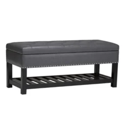 Riley Storage Ottoman Bench Faux Leather - WyndenHall -DreamNest Store GUEST 038d8a47 ff6f 4143 99b3 a0a3b7130659