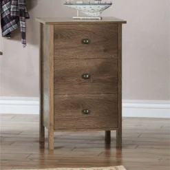 Cecilia 3 Drawer Nightstand Walnut - MiBasics