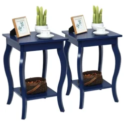 Costway Set Of 2 NightStands Side Table End Table Accent Table W/ Shelf Indigo -DreamNest Store GUEST 049d3c73 b04d 42f3 b176 34d8499c3134