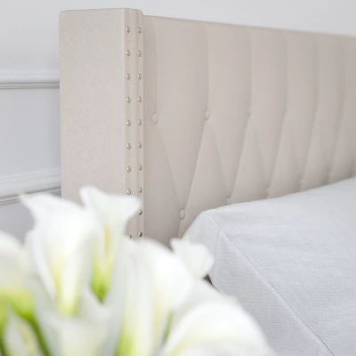 Merrick Lane Upholstered Platform Bed With Button Tufted Headboard 5 Merrick Lane Upholstered Platform Bed With Button Tufted Headboard - Image 5