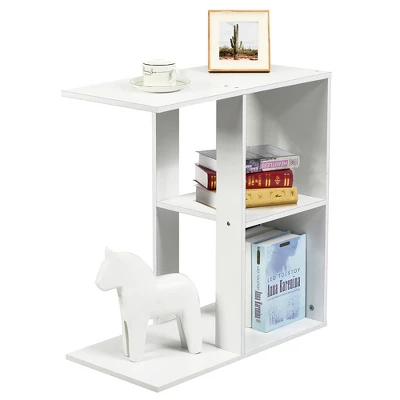 Costway 3-tier Side Table W/Storage Shelf Space-saving Nightstand White 8 Costway 3-tier Side Table W/Storage Shelf Space-saving Nightstand White - Image 8
