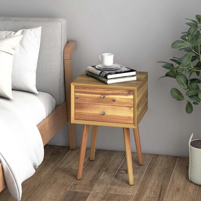 Costway End Table W/Drawers And Storage Wooden Mid-Century Accent Side Table Multipurpose For Bedroom, Living Room Home Furniture Nightstand 1 Costway End Table W/Drawers And Storage Wooden Mid-Century Accent Side Table Multipurpose For Bedroom, Living Room Home Furniture Nightstand
