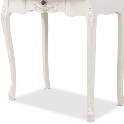 2pc Macsen Wood Vanity Set With Adjustable Mirror White - Baxton Studio 7 2pc Macsen Wood Vanity Set With Adjustable Mirror White - Baxton Studio - Image 7