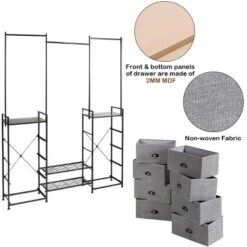 Costway 8 Drawer Fabric Dresser Hanger&Shoe Rack Multifunctional Storage Tower Metal -DreamNest Store GUEST 068f74d2 88a6 471f 9522 566a134ec714