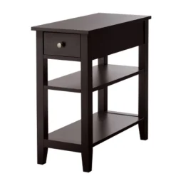 Costway 3Tier Nightstand Bedside Table Sofa Side End Table W/Double Shelves Drawer Brown 17 Costway 3Tier Nightstand Bedside Table Sofa Side End Table W/Double Shelves Drawer Brown -DreamNest Store GUEST 077cfdb4 0e0d 494b 8d49 41323e7a6418