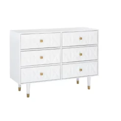 6 Drawer Geo Textured Dresser - Linon -DreamNest Store GUEST 07ac91c0 987b 485d 9853 c27c51299289