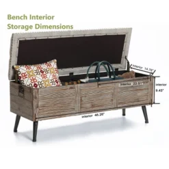 LuxenHome 47.2-Inch Wide Upholstered Wood Storage Bench. -DreamNest Store GUEST 0837ce4b 7b4a 4dcb afef 55185be91999