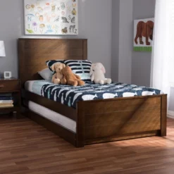 Twin Catalina Modern Classic Mission Style Finished Wood Platform Bed With Trundle - Baxton Studio -DreamNest Store GUEST 08747709 1320 4c91 9bc7 658087b41d3c