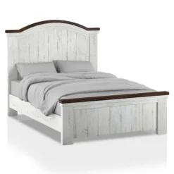 2pc Queen Willow Rustic Bedroom Set Distressed White/Walnut - HOMES: Inside + Out -DreamNest Store GUEST 08a17036 555d 42b9 9a49 54a61a1e86f9