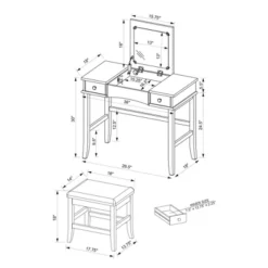 Jackson Vanity Set Cream - Linon -DreamNest Store GUEST 08e207f6 a99a 49d8 967c 19001684e1dd
