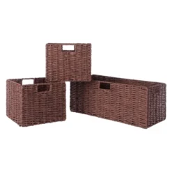 30" 4pc Milan Storage Shelf With 3 Small Baskets Walnut - Winsome -DreamNest Store GUEST 08fc235b e5de 433d 9cf7 a8b931a881eb