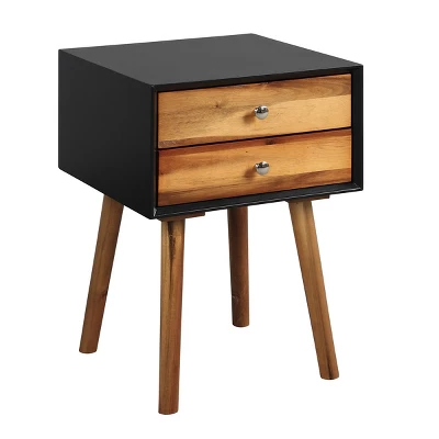 Costway End Table W/Drawers And Storage Wooden Mid-Century Accent Side Table Multipurpose For Bedroom, Living Room Home Furniture Nightstand 11 Costway End Table W/Drawers And Storage Wooden Mid-Century Accent Side Table Multipurpose For Bedroom, Living Room Home Furniture Nightstand - Image 11