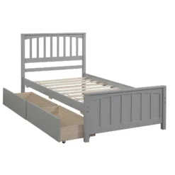 Twin Size Platform Bed Frame With Two Drawers-ModernLuxe