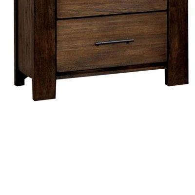 Transitional Nightstand Oak - Benzara 2 Transitional Nightstand Oak - Benzara - Image 2