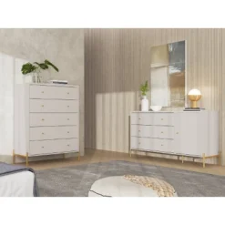 Set Of 2 Jasper 3 Sideboard Drawer Dresser And 3 Classic Drawer Dresser - Manhattan Comfort