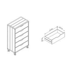 Owen 5 Drawer Chest Vintage Walnut/Black - MiBasics -DreamNest Store GUEST 0b676cf9 e7c9 4a2d 8ed7 3d6fceb06741