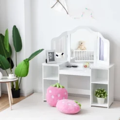 Costway Vanity Table Set Makeup Dressing Kids Girls Study Table Tri Folding Mirror 15 Costway Vanity Table Set Makeup Dressing Kids Girls Study Table Tri Folding Mirror -DreamNest Store GUEST 0b8cd1cd 2cfe 4b78 a65a d98dc9a1c8ce