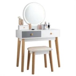 Costway Vanity Table 3 Color Lighting Modes MakeUp Stool Jewelry -DreamNest Store GUEST 0b934295 8230 4619 b644 8bfc0cc6d66a
