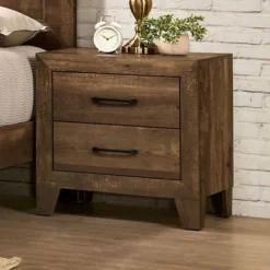 2pc Queen Quail Transitional Bedroom Set Rustic Light Walnut - HOMES: Inside + Out 10 2pc Queen Quail Transitional Bedroom Set Rustic Light Walnut - HOMES: Inside + Out -DreamNest Store GUEST 0c065d6a 2869 4bda 81d1 8f725440e9ae