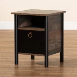 Vaughan Two-Tone Rustic Finished Wood Nightstand Walnut - Baxton Studio -DreamNest Store GUEST 0ce80763 d244 4e18 ad69 3be14af8b083