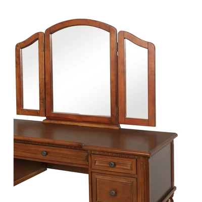 Zelda Vanity Mirror & Bench Warm Cherry - Powell Company 8 Zelda Vanity Mirror & Bench Warm Cherry - Powell Company - Image 8