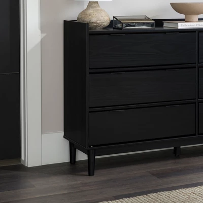 Mid-Century Modern Solid Wood 6 Drawer Double Dresser - Saracina Home 10 Mid-Century Modern Solid Wood 6 Drawer Double Dresser - Saracina Home - Image 10