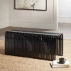 55 Downing Street Verana 42 1/2" Wide Black Finish Modern Bent Bamboo Wood Bench