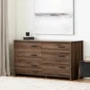 Tao 6 Drawer Double Dresser Natural Walnut - South Shore