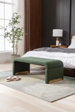 Lily 43.31" Faux Shearling Fabric Look Upholstered Waterfall Bench With Gold Metal Legs-Maison Boucle 27 Lily 43.31" Faux Shearling Fabric Look Upholstered Waterfall Bench With Gold Metal Legs-Maison Boucle -DreamNest Store GUEST 0dc4fd37 be0a 4cfb 9544 4daf1c30db2d