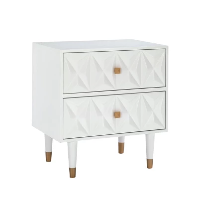 2 Drawer Geo Textured Nightstand - Linon 17 2 Drawer Geo Textured Nightstand - Linon - Image 17