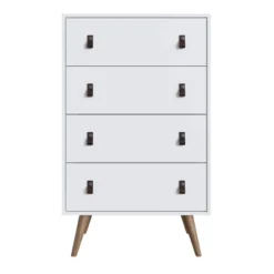 Amber Tall 4 Drawer Dresser With Faux Leather Handles - Manhattan Comfort -DreamNest Store GUEST 0eb11536 5920 4038 bdc6 a90c2dbec1ff