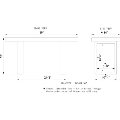 Alaterre Furniture Alpine Natural Brown Live Edge Bench With Coat Hook Set Metal And Wood 7 Alaterre Furniture Alpine Natural Brown Live Edge Bench With Coat Hook Set Metal And Wood - Image 7