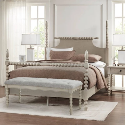 Beckett Tufted Accent Bench Light Gray/Natural - Madison Park Signature 1 Beckett Tufted Accent Bench Light Gray/Natural - Madison Park Signature