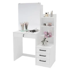 Hannah Vanity With Mirror White - Polifurniture -DreamNest Store GUEST 0fdb7d1c 0f7f 46ab 9dc6 c0d445413018