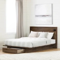 Queen Tao Platform Bed With Drawer Natural Walnut - South Shore 9 Queen Tao Platform Bed With Drawer Natural Walnut - South Shore -DreamNest Store GUEST 0fffa31c 9f3d 4e37 b5de 2d2bbedd9aac