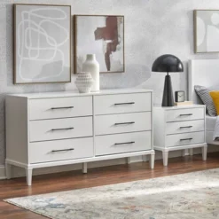 Sussex 3 Drawer Nightstand White - Lifestorey -DreamNest Store GUEST 10a0e3f8 1d04 4a2d 833c 93630b1bbfb8