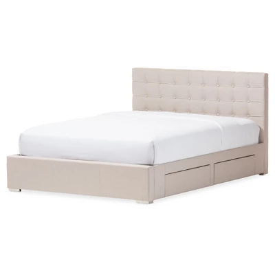 Queen Rene Modern And Contemporary Fabric 4 Drawer Storage Platform Bed - Baxton Studio 10 Queen Rene Modern And Contemporary Fabric 4 Drawer Storage Platform Bed - Baxton Studio - Image 10