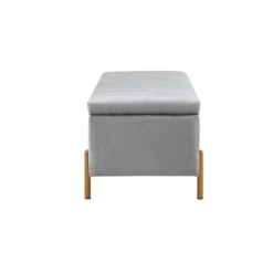 Charmaine Upholstered Storage Bench With Gold Metal Legs Gray - Madison Park -DreamNest Store GUEST 10efc8c1 b9cc 4980 bb39 32deee5ee4a1