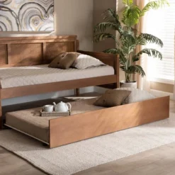 Twin Toveli Trundle Bed Ash Walnut - Baxton Studio -DreamNest Store GUEST 1101e1e5 9268 4f5a ae6c 989574099de2