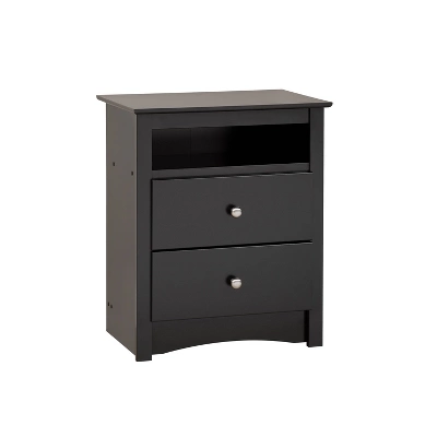 Tall 2 - Drawer Nightstand With Open Shelf - Prepac 7 Tall 2 - Drawer Nightstand With Open Shelf - Prepac - Image 7