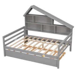 Full Size Platform Bed With Trundle And Shelves-ModernLuxe -DreamNest Store GUEST 11adc0d7 0357 4d1d 8267 880a6a0e9aa2